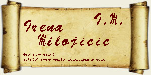 Irena Milojičić vizit kartica